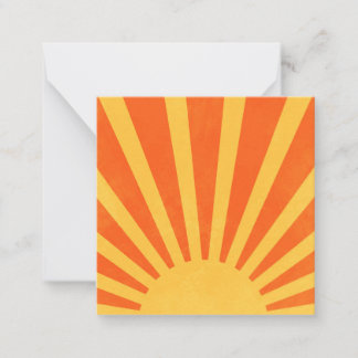 Minimalist Orange Yellow Sun Rays Card