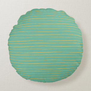Minimalist Organic Wavy Stripe Pattern Round Pillow