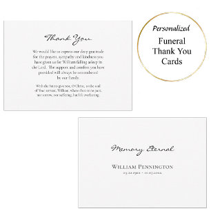 Minimalist Orthodox Christian Funeral Memorial     Thank You Card