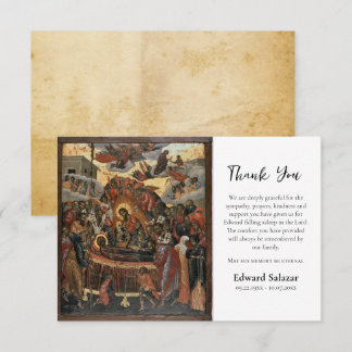 Minimalist Orthodox Christian Funeral Thank You Card