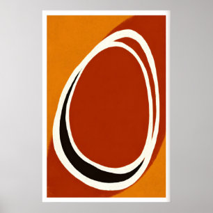 Minimalist Oval Wall Art, Bold Line Work, Negative Poster