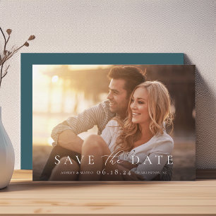 Minimalist Overlay   Horizontal Photo Save The Date