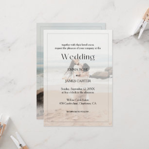 Minimalist Overlay Photo Wedding Invitation