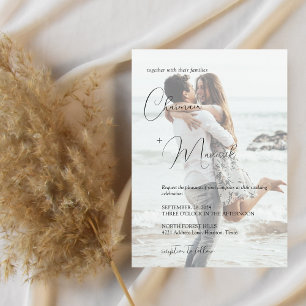 Minimalist Overlay Photo Wedding Invitation