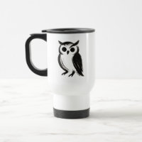 Minimalist Owl – Ink Brush Animal Illustration on