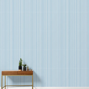 Minimalist pale blue and white elegant striped wallpaper