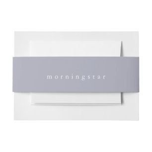 Minimalist Pale Plum Invitation Belly Band