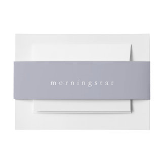Minimalist Pale Plum  Invitation Belly Band