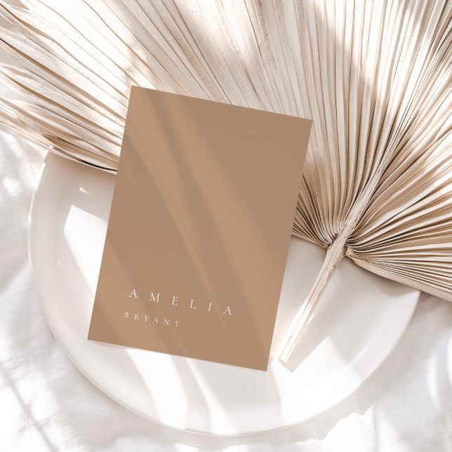Minimalist Pale Tan Guest Name Place Card (Minimalist Pale Tan Guest Name Place Card)