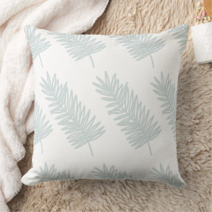 Minimalist Palm Frond Leaves Pattern Throw Pillow