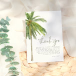 Minimalist Palm Tree Boho Tropical Bridal Shower Thank You Card<br><div class="desc">A boho thank you card to match our Palm Tree Boho Tropical Bridal Shower collection. This design features a hand-painted watercolor palm tree, minimal typography, a beautiful script handwriting calligraphy, and a custom heartfelt thank-you message to express your gratitude to friends and family. The back of the design features a...</div>