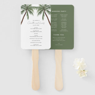 Minimalist Palm Trees Hand Fan