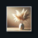 Minimalist Pampas Grass Decor - Elegant Dried Bota<br><div class="desc">A serene and sophisticated digital artwork featuring a lush arrangement of feathery pampas grass in a modern white ceramic vase. Set against a soft, neutral beige background, the composition emphasizes natural textures and a calm, Zen-like aesthetic. This piece is the epitome of "organic modern" style, perfect for creating a relaxing...</div>