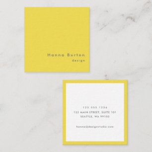 Minimalist Pantone 2021 Illuminating Yellow Square Business Card