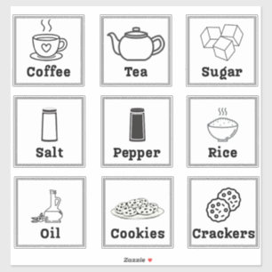 Minimalist Pantry Food Storage Label Stickers