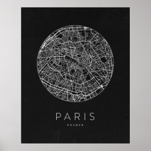 Minimalist Paris City Map Poster
