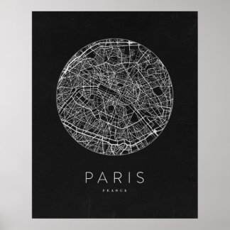 Minimalist Paris City Map Poster