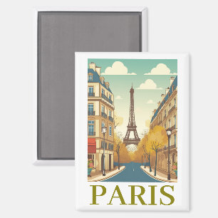 Minimalist Paris France Eiffel Tower Parisian  Magnet