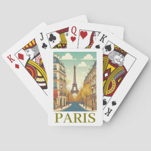 Minimalist Paris France Eiffel Tower Parisian  Playing Cards