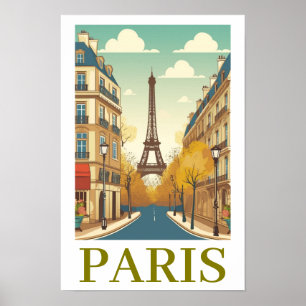 Minimalist Paris France Eiffel Tower Parisian Poster