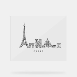Minimalist Paris Skyline Line Art