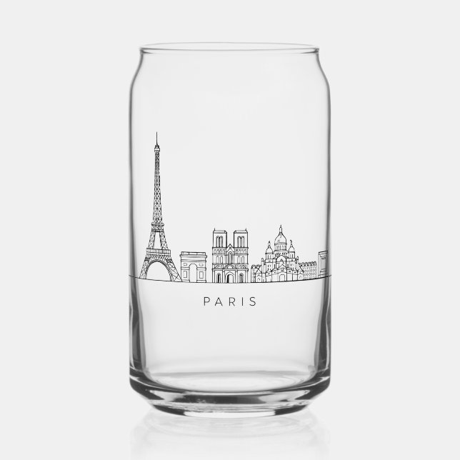 Minimalist Paris Skyline Line Art (Verso)