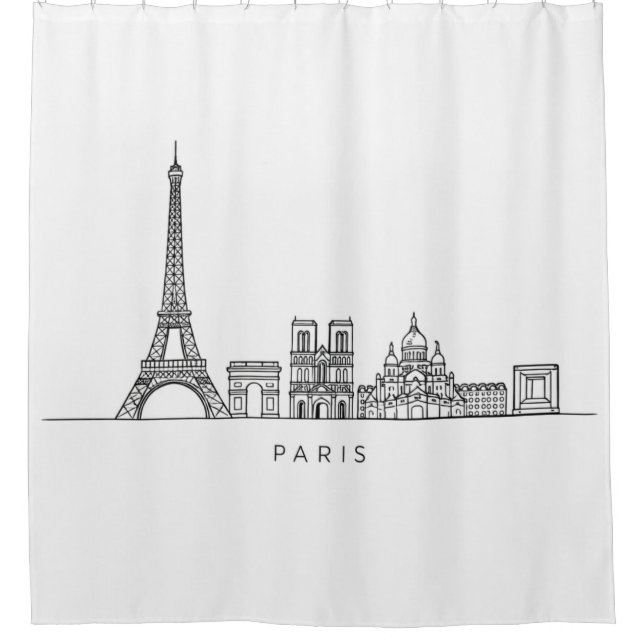 Minimalist Paris Skyline Line Art (Front)
