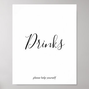 Minimalist Party Drinks Station Sign