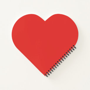 Minimalist Passion Red Heart Shaped Spiral Notebook