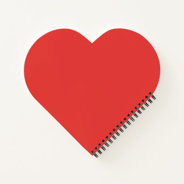 Minimalist Passion Red Heart Shaped Spiral Notebook (Back)