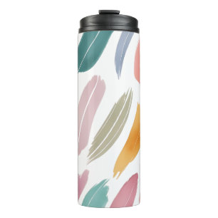 Minimalist Pastel Abstract Brush Strokes Thermal Tumbler