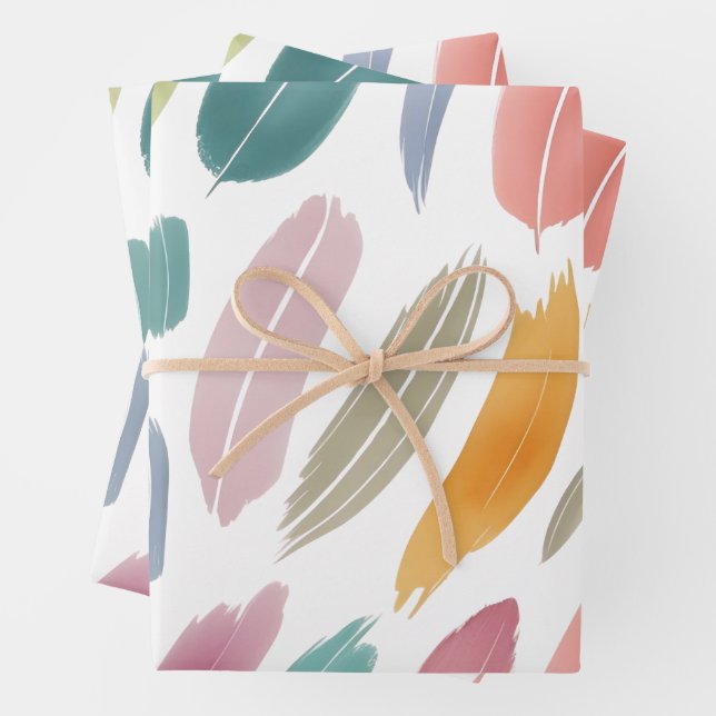 Minimalist Pastel Abstract Brush Strokes Wrapping Paper Sheet (In situ)
