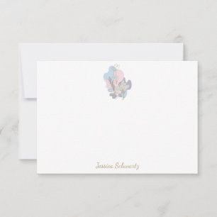 Minimalist Pastel Abstract Floral Art Personalized Card