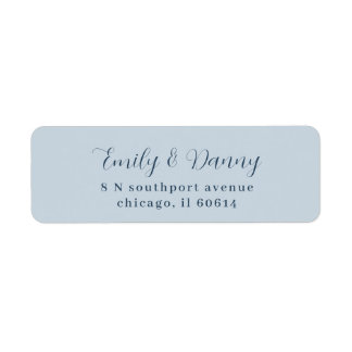 Minimalist Pastel Blue Elegant Wedding Address