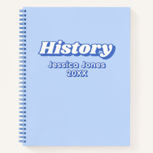 Minimalist Pastel Blue Typography School Subject Notebook