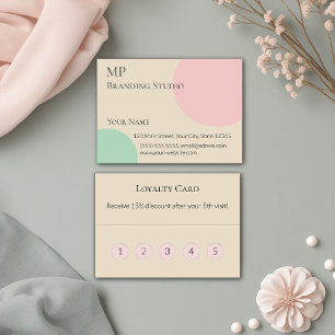 Minimalist Pastel Branding Design Loyalty Card