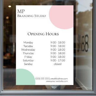 Minimalist Pastel Branding Design Window Cling