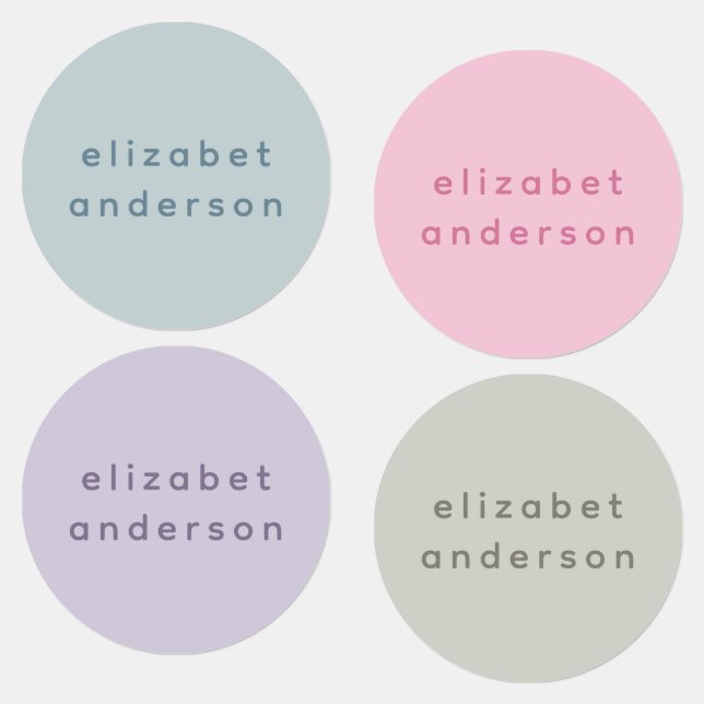 Minimalist Pastel Cute Personalized Name Tag (Group)
