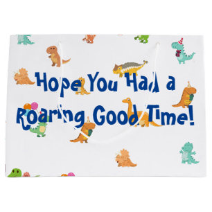 Minimalist Pastel Dinosaur Party Favour Bags