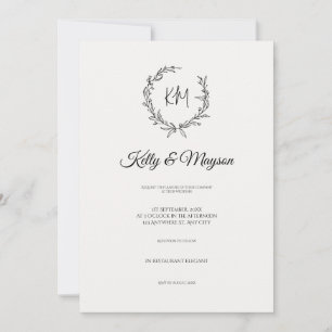 Minimalist Pastel Floral Wedding Invitation