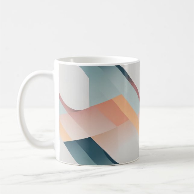 Minimalist Pastel Geometric Art Pattern Mug (Left)