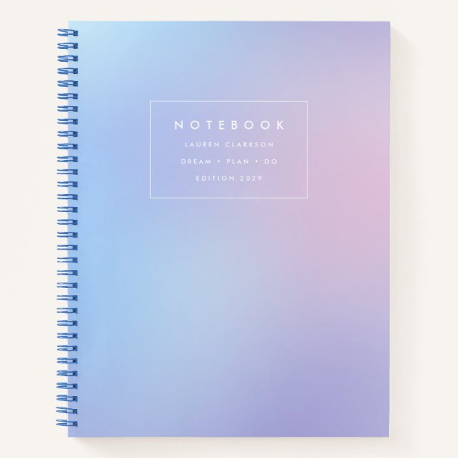 Minimalist Pastel Gradient Notebook (Front)