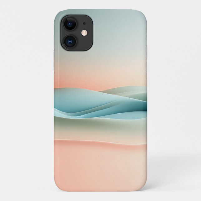 Minimalist Pastel Gradient Waves - Abstract Modern Case-Mate iPhone Case (Back)