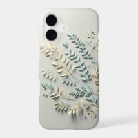 Minimalist Pastel Leaf Paper Cut Art - Modern Bota