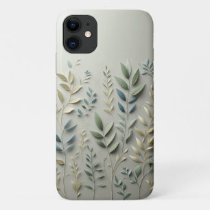 Minimalist Pastel Leaf Paper Cut Art - Modern Bota iPhone 11 Case