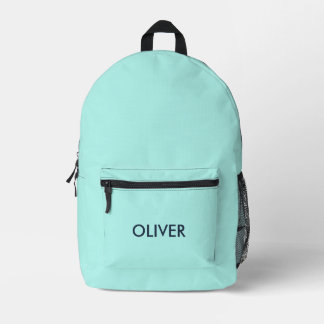 Minimalist Pastel Mint Green Personalized Backpack