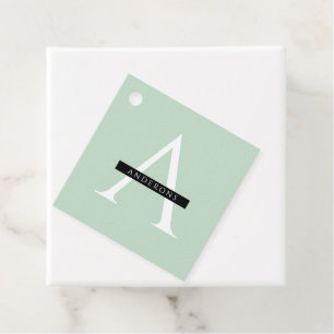 Minimalist Pastel Mint Personalized Name Favour Tags