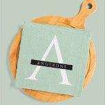 Minimalist Pastel Mint Personalized Name Kitchen Towel<br><div class="desc">Minimalist Pastel Mint Personalized Name</div>