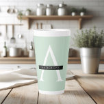 Minimalist Pastel Mint Personalized Name Latte Mug<br><div class="desc">Minimalist Pastel Mint Personalized Name</div>