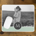 Minimalist Pastel Mint Personalized Name & Photo Mouse Pad<br><div class="desc">Minimalist Pastel Mint Personalized Name & Photo</div>